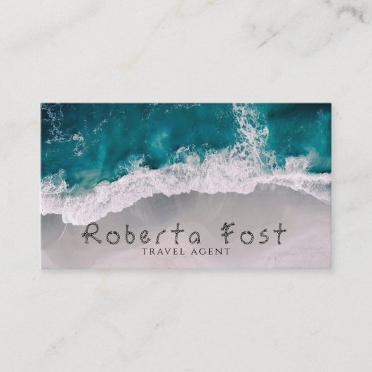 Carte de visite de l'agent de voyage bleu (Devant)