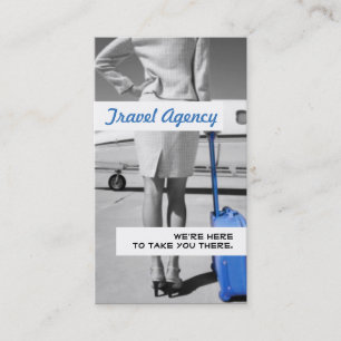 Carte de visite de l'agent de voyage bleu moderne