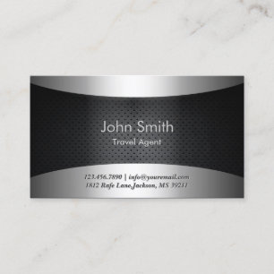 Carte de visite de l'agent de voyage Carbon Black