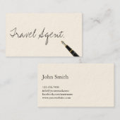 Carte de visite de l'agent de voyage manuscrit (Devant / Derrière)