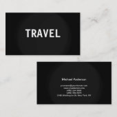 Carte de visite de l'agent de voyage noir gris bla (Devant / Derrière)