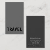 Carte de visite de l'agent de voyage noir gris bla (Devant / Derrière)