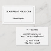 Carte de visite de l'agent de voyage propre et per (Devant / Derrière)