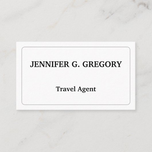 Carte de visite de l'agent de voyage propre et per (Devant)