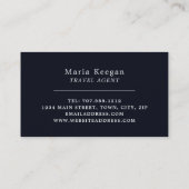 Carte de visite de l'agent de voyage simple et mod (Dos)
