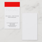 Carte de visite de l'agent de voyage simple Red Wh (Devant / Derrière)