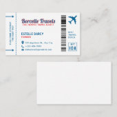Carte de visite de l'agent de voyage Style billet (Devant / Derrière)