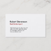 Carte de visite de l'agent immobilier à la mode Pl (Dos)