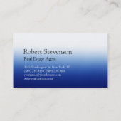 Carte de visite de l'agent immobilier Bleu Blanc t (Dos)