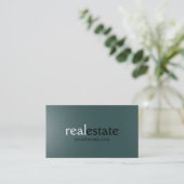 Carte de visite de l'agent immobilier gris ardoise (Debout devant)