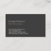 Carte de visite de l'agent immobilier gris clair m (Dos)