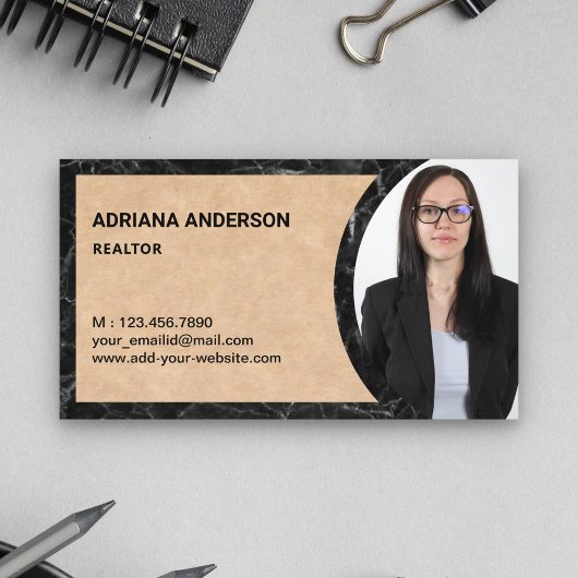 Carte de visite de l'agent immobilier Kraft rustiq