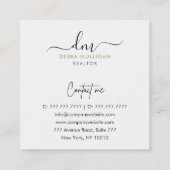 Carte de visite de l'agent immobilier moderne (Dos)