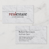 Carte de visite de l'agent immobilier Motif Brick (Devant / Derrière)