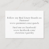 Carte de visite de l'agent immobilier professionne (Dos)