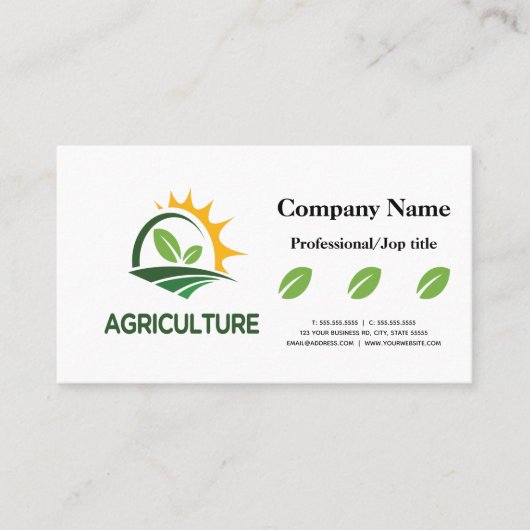 Carte de visite de l'agriculture (Devant)