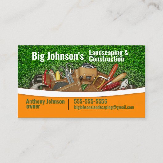 Carte de visite de l'aménagement paysager et de la (Devant)