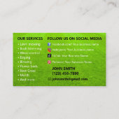 Carte de visite de l'aménagement paysager et de la (Dos)