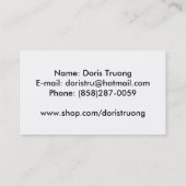 carte de visite de l'Amérique du marché (Dos)