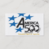 Carte de visite de l'anniversaire America500 (Dos)