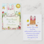 Carte de visite de lapin (Devant / Derrière)