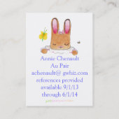 Carte de visite de lapin (Dos)