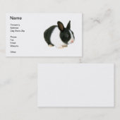 Carte de visite de lapin de nain noir et blanc (Devant / Derrière)