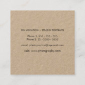 Carte de visite de l'appareil photo Kraft Sketch (Dos)