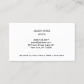 Carte de visite de l'arbre d'entretien de pelouse  (Dos)