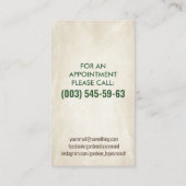 Carte de visite de l'arbre des fleurs du jardin (Dos)