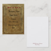 Carte de visite de l'arrière - plan de parchemin a (Devant / Derrière)