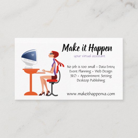 Carte de visite de l'Assistant virtuel de style ré (Devant)