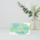 Carte de visite de lavage couleur bleu vert (Debout devant)