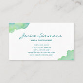 Carte de visite de lavage couleur bleu vert (Dos)