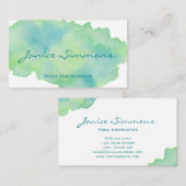 Carte de visite de lavage couleur bleu vert (Devant / Derrière)