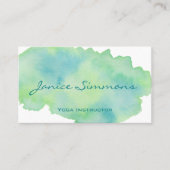 Carte de visite de lavage couleur bleu vert (Devant)