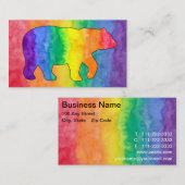 Carte de visite de lavage d'aquarelle d'ours (Devant / Derrière)