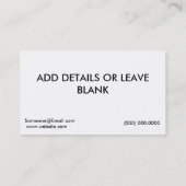 Carte de visite de lavage de la fenêtre de nettoya (Dos)