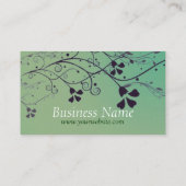 Carte de visite de lavage vert floral (Dos)