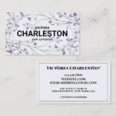 Carte de visite de lavande violet aquarelle (Devant / Derrière)