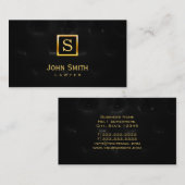 Carte de visite de l'avocat de luxe en cuir doré n (Devant / Derrière)