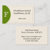 Carte de visite de l'avocat moderne (Devant / Derrière)