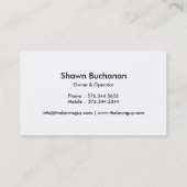 Carte de visite de Lawncare (Dos)