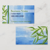 Carte de visite de l'eau et de bambou (Devant / Derrière)