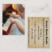 Carte de visite de leçon de piano ou de musique (Devant / Derrière)