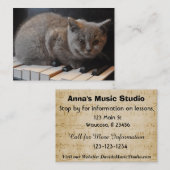 Carte de visite de leçon de piano ou de musique (Devant / Derrière)
