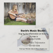 Carte de visite de leçons de guitare ou de musique (Devant / Derrière)