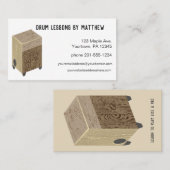 Carte de visite de leçons de musique de tambour de (Devant / Derrière)