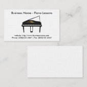 Carte de visite de leçons de piano : Modèle du (Devant / Derrière)