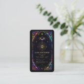 Carte de visite de lecteur de tarot de luxe avec c (Debout devant)